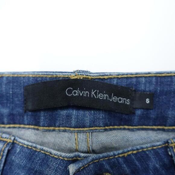 Calvin Klein Jeans Women's 6 Blue Denim Fitted 5-Pockets Medium‎ Wash Straight - Picture 4 of 8